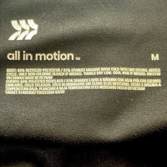 all in motion Black Ruched Yoga Athleisure Capri Leggings Size M - Picture 3 of 3